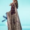 Brown Jacquard Silk Saree - Image 2