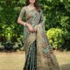Green Jacquard Organza Saree