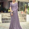 Dull Light Purple Plain Silk Saree