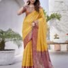 Pink Jacquard Organza Saree