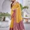 Pink Jacquard Organza Saree - Image 5