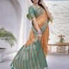 Rama Jacquard Organza Saree - Image 5