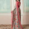 Beige Printed Georgette Saree - Image 5