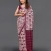 Maroon Silk Printed Saree