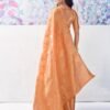 Light Orange Organza Woven Saree - Image 5