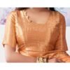 Light Orange Organza Woven Saree - Image 9