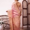 Pink Organza Woven Saree - Image 4