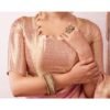 Pink Organza Woven Saree - Image 7