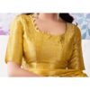 Yellow Organza Woven Saree - Image 7