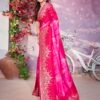Pink Cotton Woven Saree - Image 3
