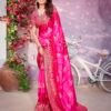 Pink Cotton Woven Saree - Image 2