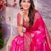 Pink Cotton Woven Saree - Image 6