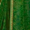 Olive Green Chiffon Bandhani Saree - Image 4