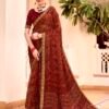 Maroon Chiffon Bandhani Saree