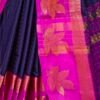 Navy Blue Silk Woven Saree - Image 5