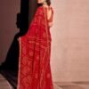Red Georgette Embroidery Saree - Image 4