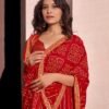Red Georgette Embroidery Saree - Image 6