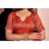 Red Georgette Embroidery Saree - Image 7
