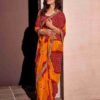 Yellow Georgette Printed Saree - Image 3