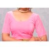 Light Pink Georgette Plain Saree - Image 7