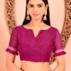 Pink Chiffon Printed Saree - Image 4