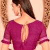 Pink Chiffon Printed Saree - Image 5