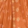 Orange Chiffon Printed Saree - Image 2