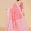 Pink Cotton Plain Saree - Image 6