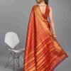 Red Silk Plain Saree - Image 4