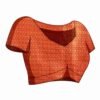 Red Silk Plain Saree - Image 5