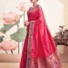 Pink Silk Plain Saree - Image 2