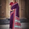 Purple Silk Printed Saree