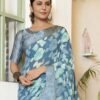 Blue Georgette Printed Saree - Image 2