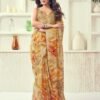 Beige Printed Cotton Geometric Saree - Image 2