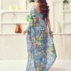 Grey Printed Cotton Geometric Saree - Image 3