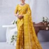 Yellow Printed Cotton Saree