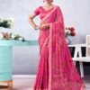 Pink Printed Chiffon Saree