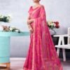 Pink Printed Chiffon Saree - Image 5