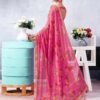 Pink Printed Chiffon Saree - Image 3
