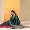 Green Silk Printed Saree - Image 4