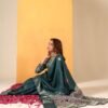 Green Silk Printed Saree - Image 3