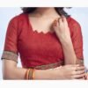 Cream Printed Chiffon Leheriya Saree - Image 6