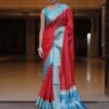 Red Banarasi Silk Woven Saree - Image 8