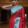 Red Banarasi Silk Woven Saree - Image 6