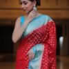 Red Banarasi Silk Woven Saree - Image 5