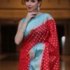 Red Banarasi Silk Woven Saree - Image 4