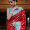 Red Banarasi Silk Woven Saree - Image 2