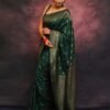 Green Banarasi Silk Woven Saree - Image 7