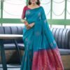 Blue Banarasi Silk Woven Saree