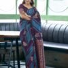Purple Banarasi Silk Woven Saree - Image 4